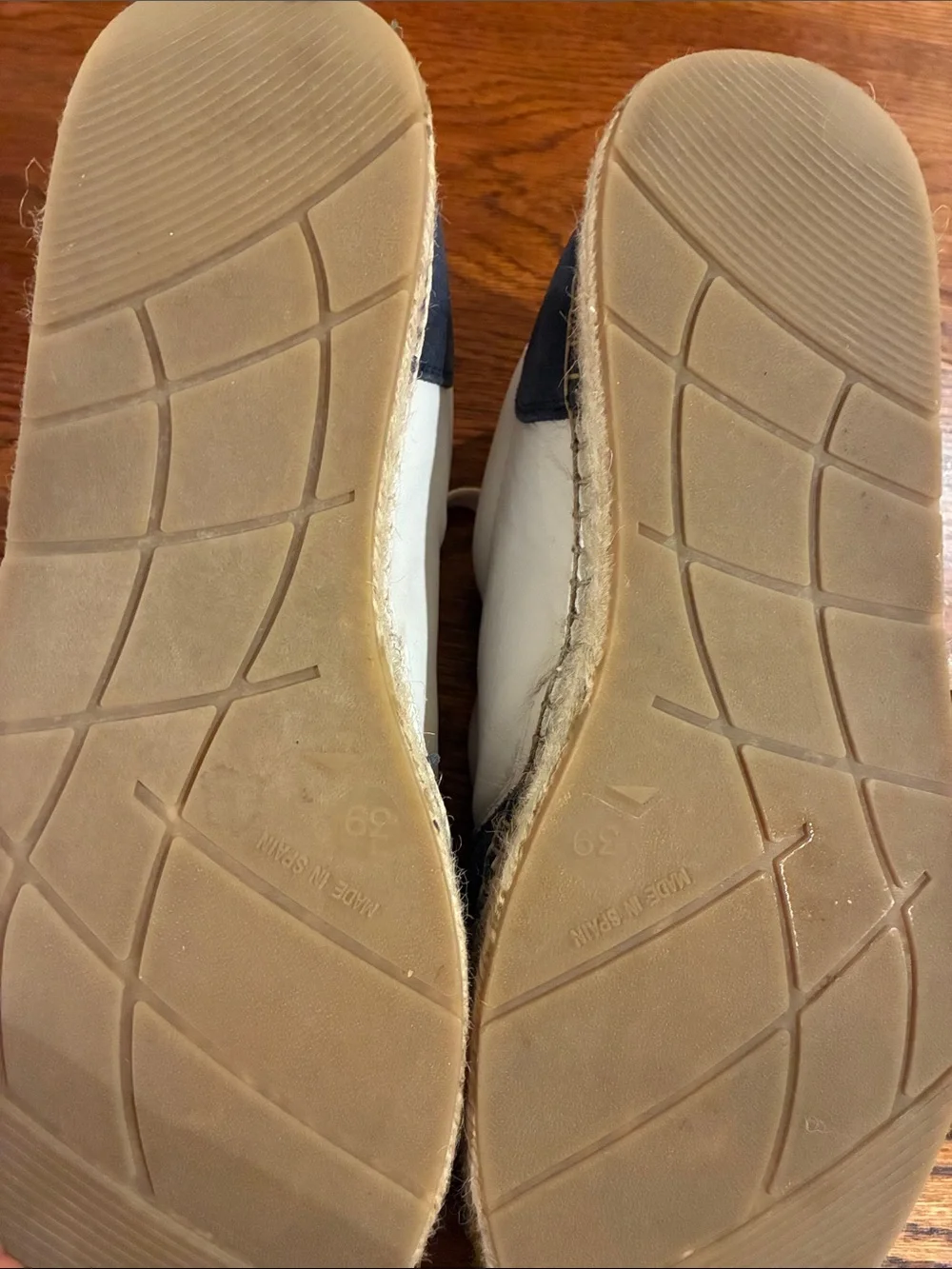Free People Cream Espadrille Sneakers with Navy & Burgundy Accents